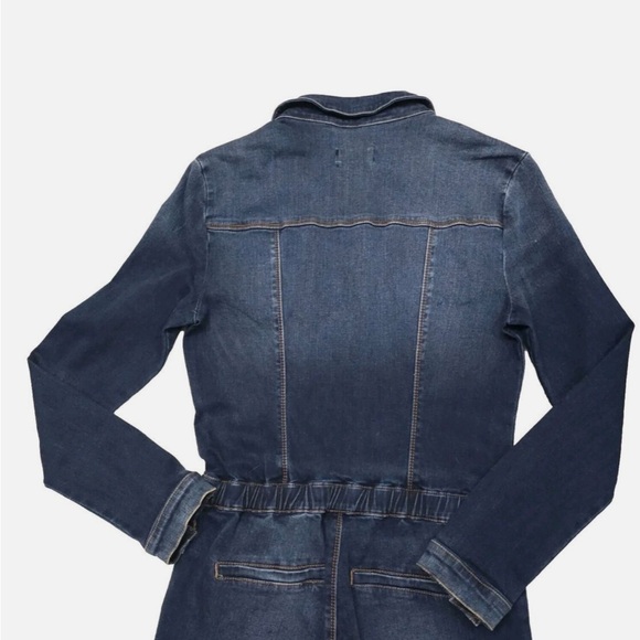 BEBE Denim Chambray Utility Surplice Onepiece Jumpsuit size 4 - Picture 9 of 11